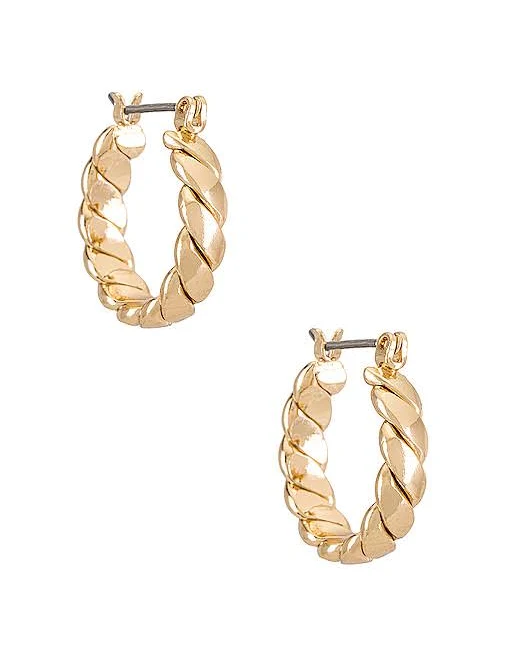 accessory Ettika 18k Gold Plated Textured Mini Hoop Earrings REVOLVE $30