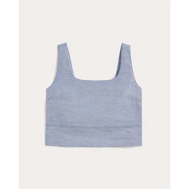 sleeveless top Everlane Tops | Everlane Women's Square Tank In Stretch Linen In Chambray, Size 6 Nwt | Color: Blue | Size: 6 | Geminga's Closet Poshmark $35