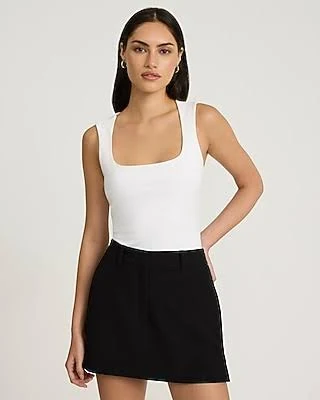top Express Women's Bodycon Light Compression Stretch Cotton Square Neck Tank Top Express $20.4