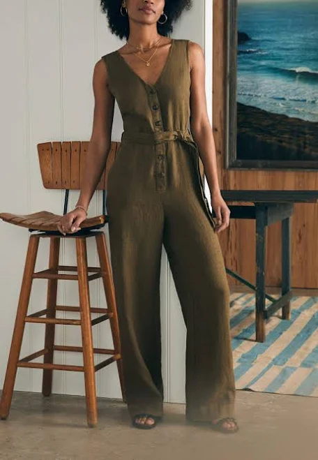 jumpsuit Faherty Women's Alina Linen Jumpsuit Faherty Second Wave $80