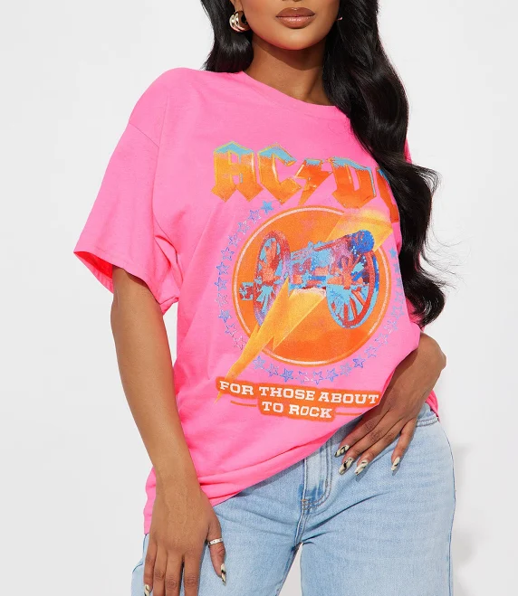 top Fashion Nova ACDC Oversized Graphic T-Shirt Fashion Nova $12.65