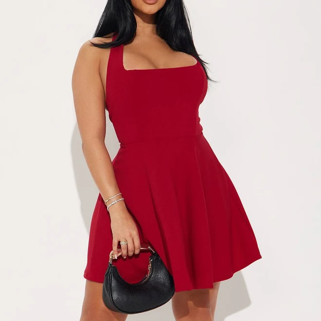 dress Fashion Nova Crepe Square Neck Alena Mini Dress Fashion Nova $12.65