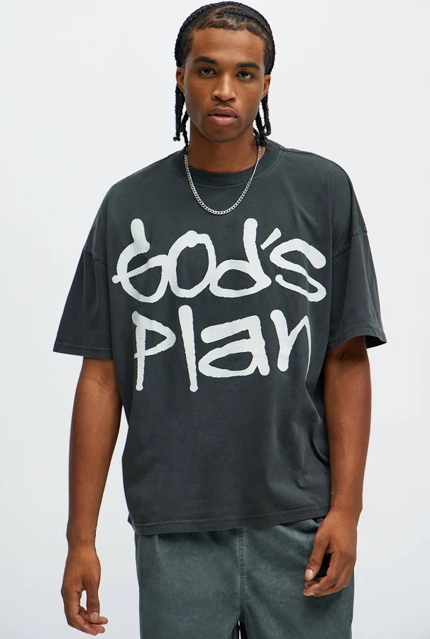 top Fashion Nova Men's God's Plan Oversized Tee Shirt Fashion Nova $10.99