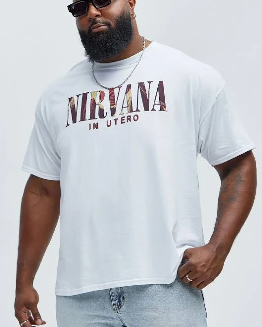 top Fashion Nova Men's Nirvana In Utero Album Short Sleeve Tee Shirt Fashion Nova $19.99