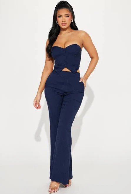 two piece set Fashion Nova Strapless Corset Wide Leg Pant Set Fashion Nova $23.98