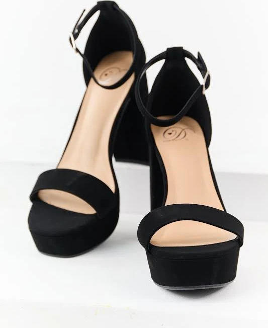 shoes Faux Leather Ankle Strap Platform Heels Lime Lush $29.95