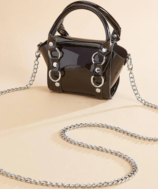 bag Faux Patent Leather Mini Satchel Versona $24.99