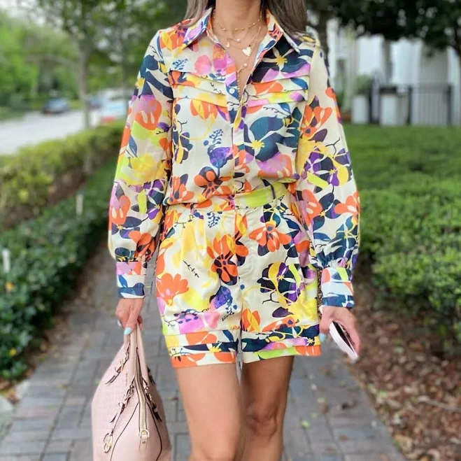 matching set Floral Linen Blend Two-Piece Set Poshmark $89