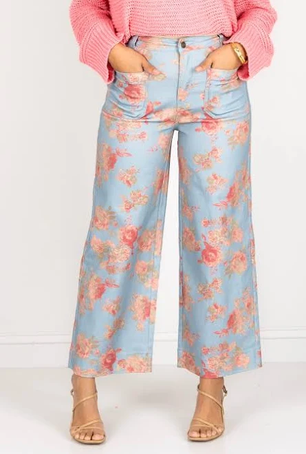 pants Floral Print Wide Leg Pants The Willow Tree Boutique $34