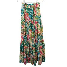 skirt Flying Tomato Women's Tropical Leaf Tiered Maxi Skirt eBay $24
