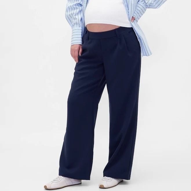 pants Gap Women's Maternity Under Belly 365 Wide-Leg Trousers Gap $71