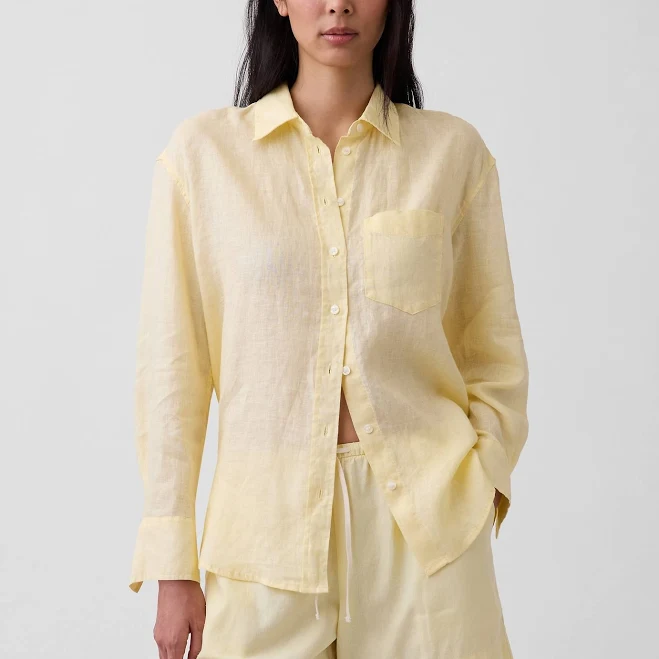 top Gap Women's Oversized Linen Shirt Gap $63