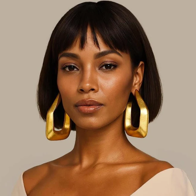 accessory Geometric Large Hoop Earrings Etsy - HandmadeByTarja $54