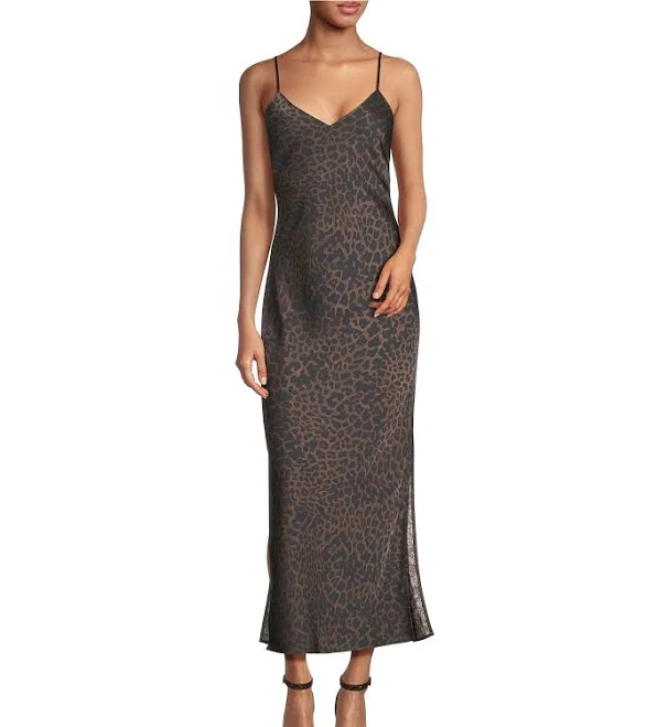 dress Gianni Bini Women's Haven Satin V-Neck Sleeveless Full Length Slip Dress Dillard's $109