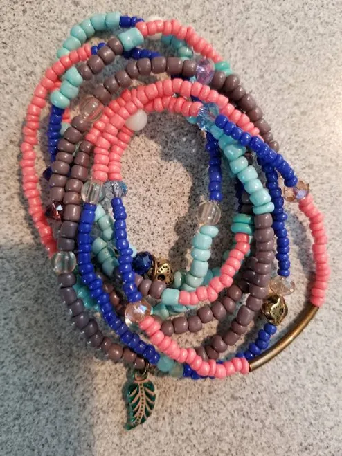 accessory Glass Bead Stretch Bracelet Stack Etsy - bronzeowlboutique $15