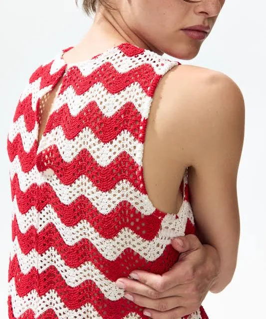 top H&M Ladies Striped Jacquard Jersey Top H&M $29.99