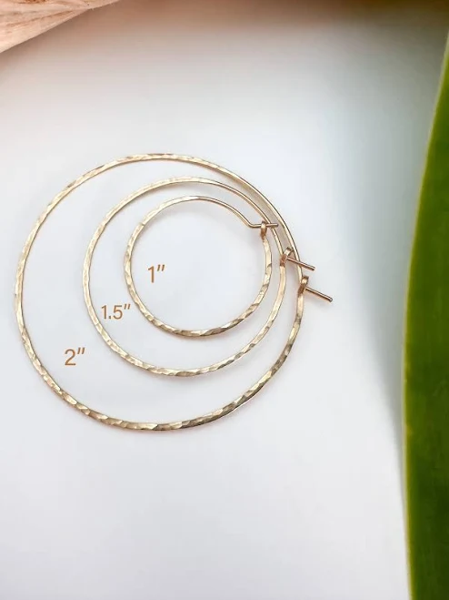 accessory Hammered Gold Hoop Earrings Etsy - JadedSB $28