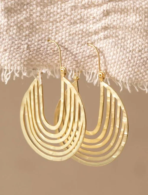 accessory Hammered Hoop Earrings Natural Life $29