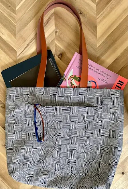 bag Hand-Sewn Canvas Tote Bag with Faux Leather Handles Etsy - Seller $68