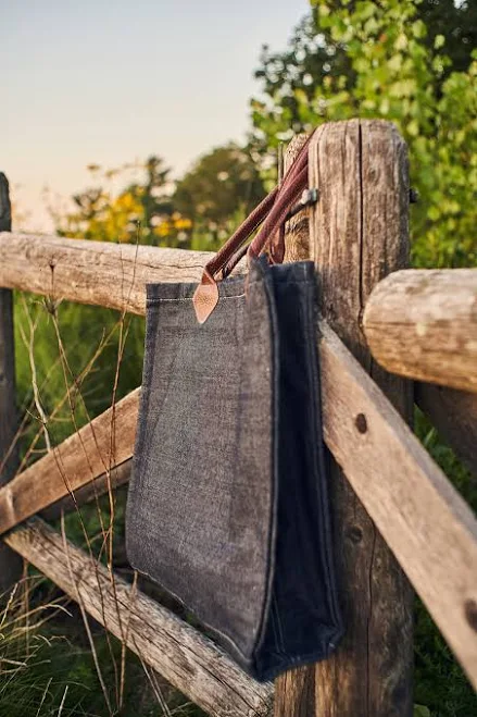 bag Handmade Denim Tote Bag with Leather Handles Etsy - Seller $60