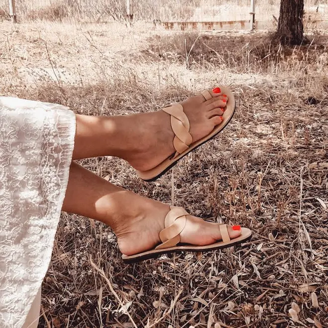 shoes Handmade Leather Braided Sandals Etsy - GrecianLeatherGoods $101.87