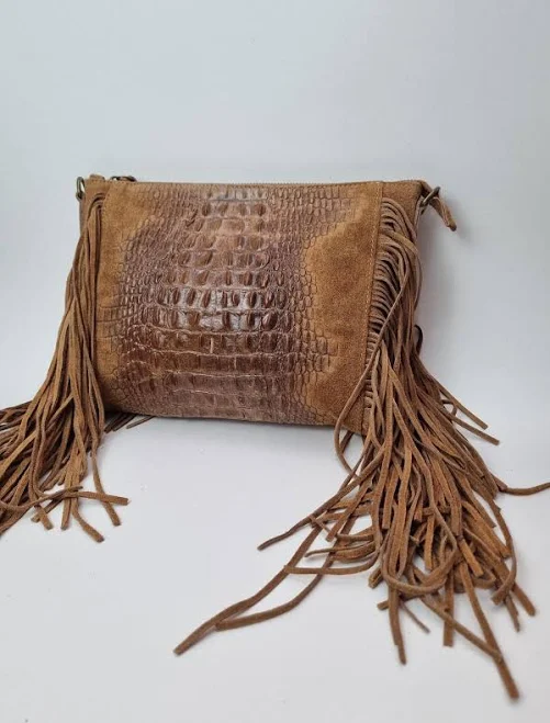 bag Handmade Leather Fringe Crossbody Bag Etsy - Seller $77.97