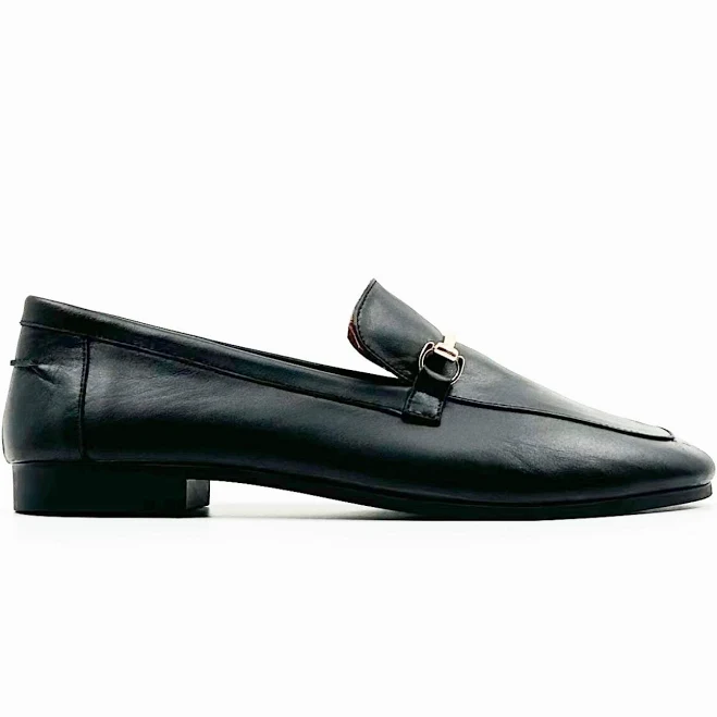 shoes Handmade Leather Low Heel Loafers with Gold Buckle Detail Etsy - Seller $138.52