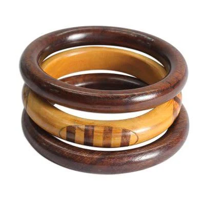 accessory Handmade Mango Wood Bangle Bracelets (Set of 3) novica.com $17.99
