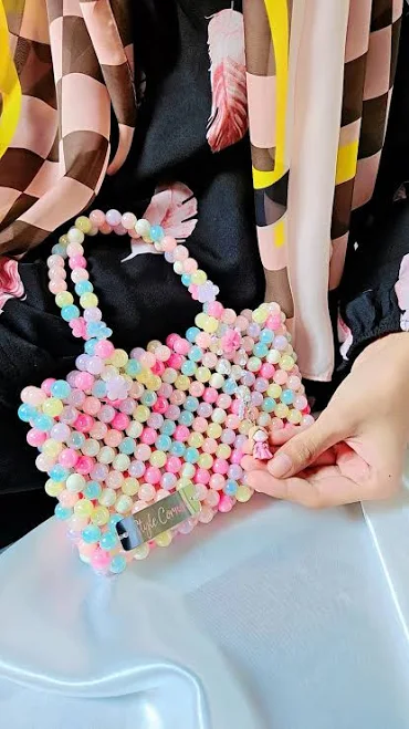 bag Handmade Pastel Beaded Pearl Shoulder Bag Etsy - Seller $60
