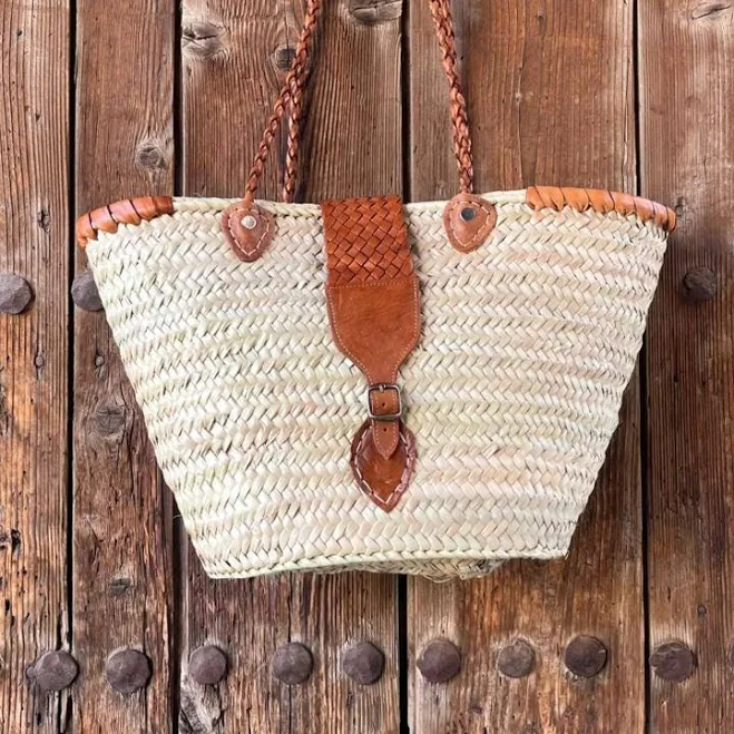 bag Handmade Woven Straw Leather Tote Etsy - Seller $73.22