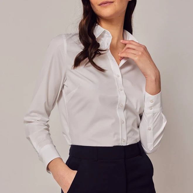 top Hawes & Curtis Women's Semi-Fitted Poplin Shirt Hawes & Curtis USA $59