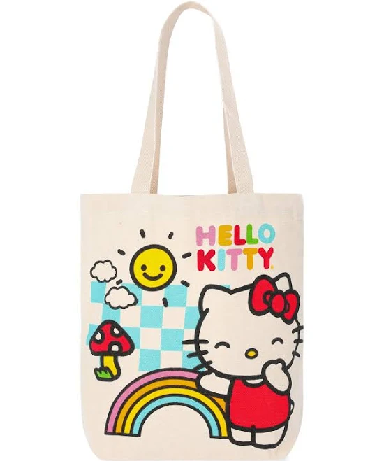 bag Hello Kitty Rainbow Smiles Canvas Tote Bag Walmart $9.87
