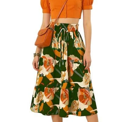 skirt High-Waisted Flowy Floral Print Midi Skirt Target $34.99