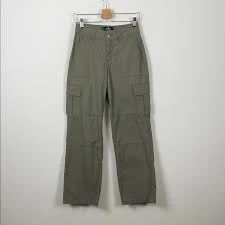 pants Hollister High Rise Baggy Cargo 6 Pocket Khaki Women's 25 Olive Green Pants eBay $29