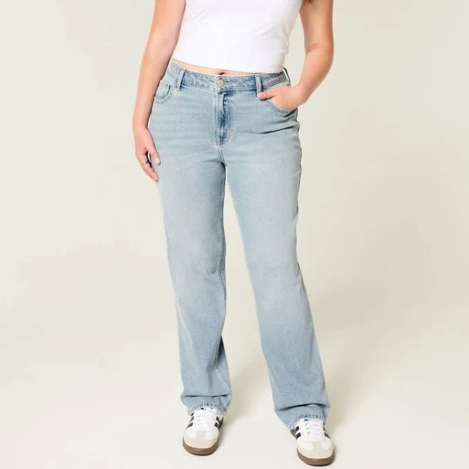 jeans Hollister Women's High-Rise Straight Jeans Hollister Co - Official $34.97
