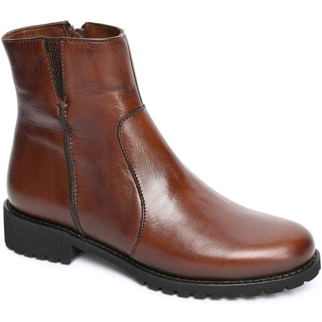 shoes House of Bruar Ladies Leather Side Zip Ankle Boots The House of Bruar $135