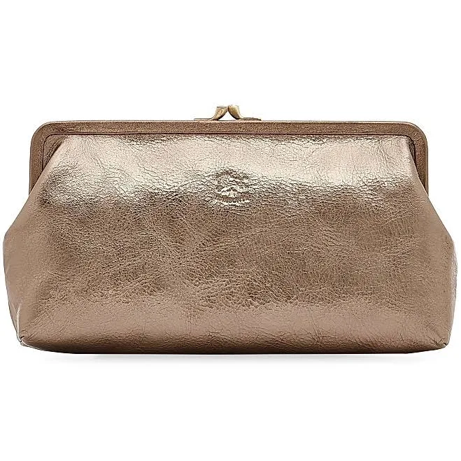 bag IL BISONTE Metallic Leather Clutch Saks Fifth Avenue $240