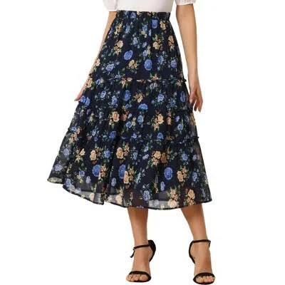 skirt Inspire Ruffle Boho Floral Chiffon Midi Skirt Target $33.99