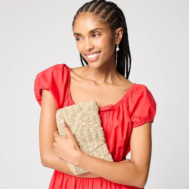 bag J.Crew Women's Straw Pearl Clutch J.Crew Factory $39.5