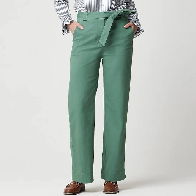 wide leg pants J.Crew Women's Wide-Leg Twill Chino Pants J.Crew Factory $79.99