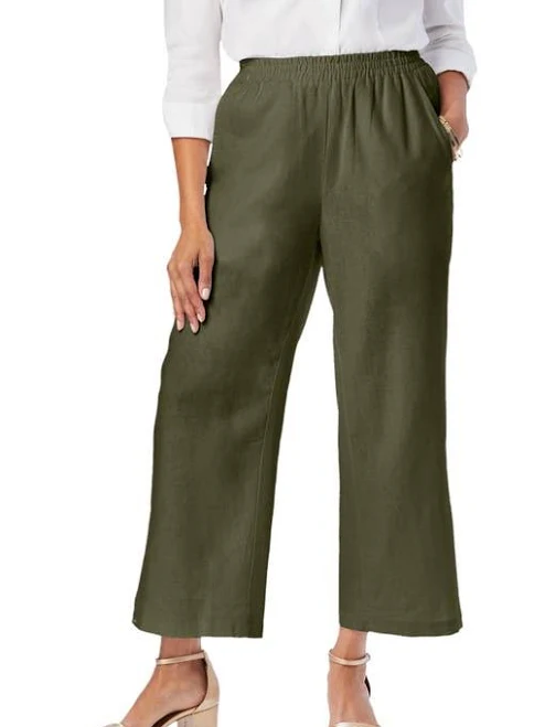 pants Jessica London Women's Wide Leg Linen Crop Pant Nordstrom $50.99