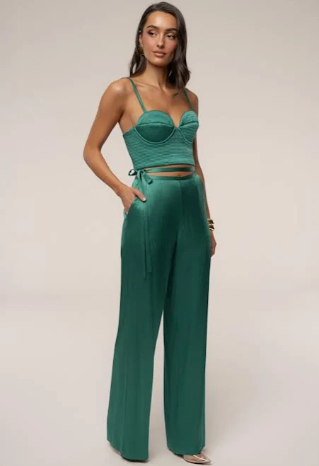 wide leg pants JLUXLABEL Deserae Satin Pants jluxlabel.com $86