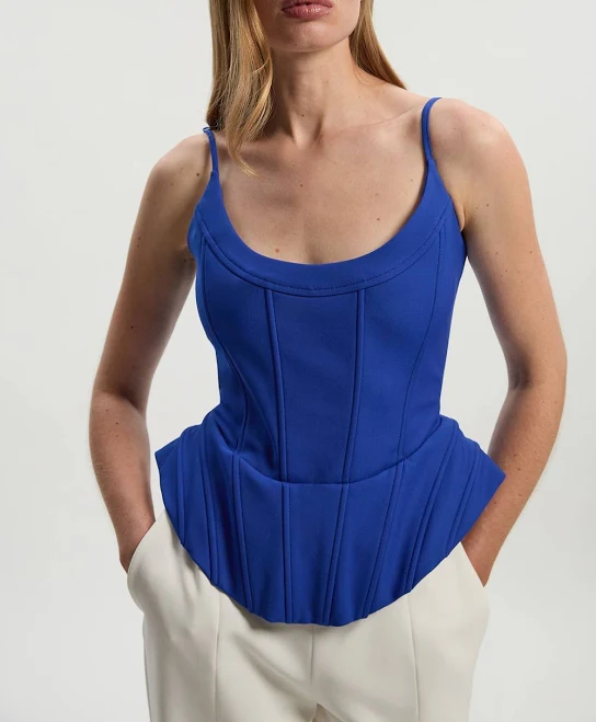 top Karen Millen Women's Tailored Scuba Corset Bustier Top Karen Millen USA $75