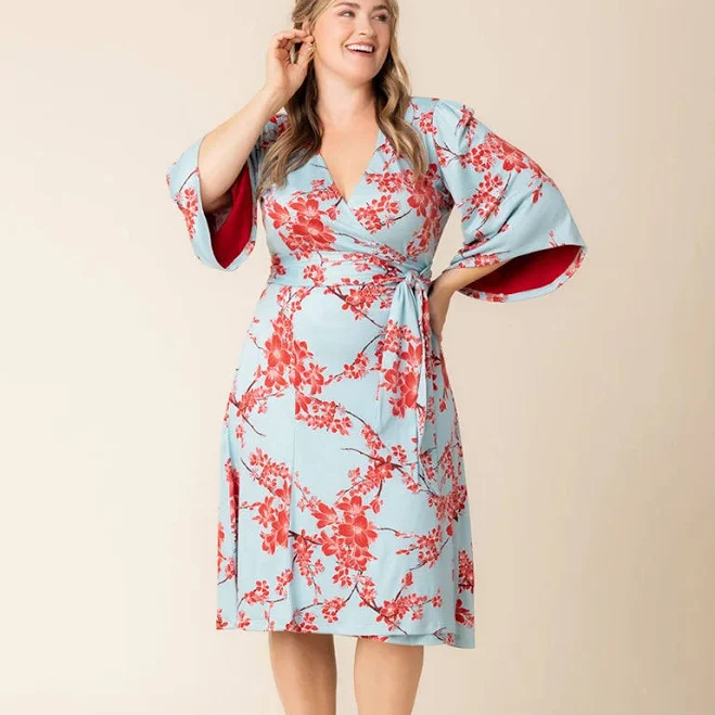 dress Kiyonna Women's Gemini Floral Wrap Dress Kiyonna $102.4
