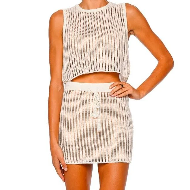 top L*Space Sander Cropped Crochet Knit Tank Lola Dré $45