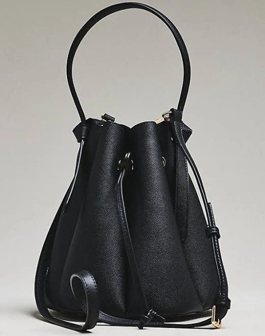bag Laguna Cinched Vegan Leather Bucket Bag by Melie Bianco in Black at Anthropologie Anthropologie $98