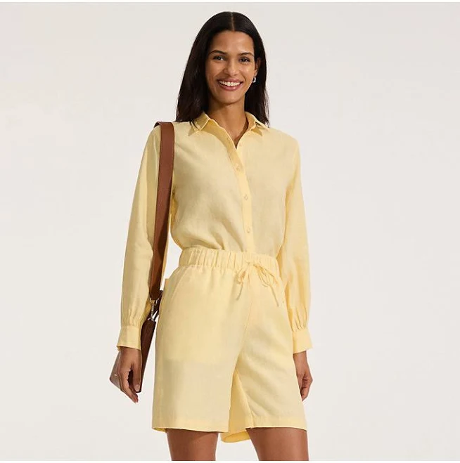 shorts Lands' End Women's Linen High Rise Pull On 7" Shorts Lands' End $44.97