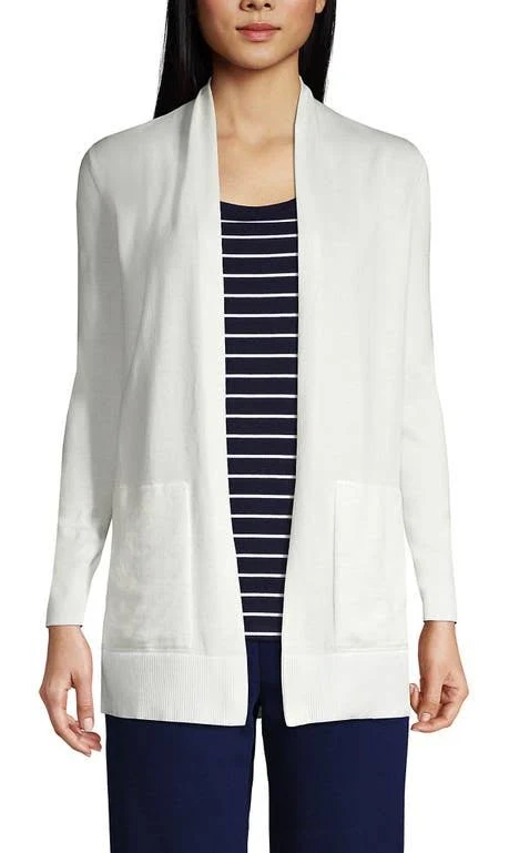 outerwear Lands' End Women's Tall Cotton Open Long Cardigan Sweater Nordstrom $89.95