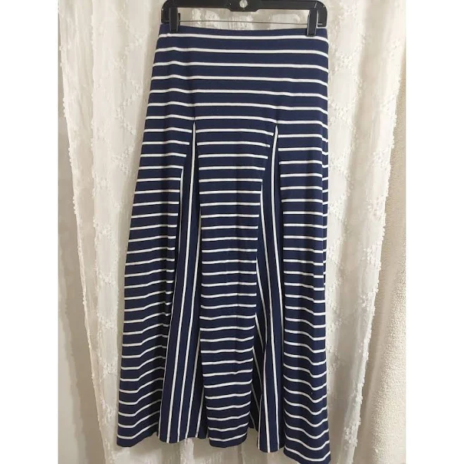 skirt Lauren Ralph Lauren Navy White Striped Godet Maxi Skirt Womens Small eBay $50