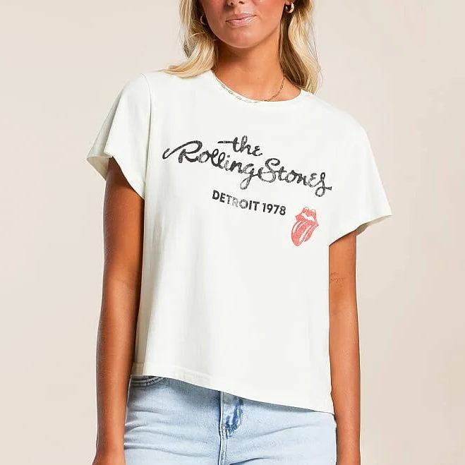 top Life Clothing Women's 1978 The Rolling Stones Buckle T-Shirt Buckle $36.99